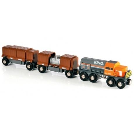 Diesellok mit Güterwaggons