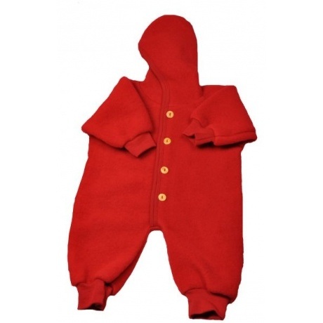 Flauschig weicher roter Baby-Overall
