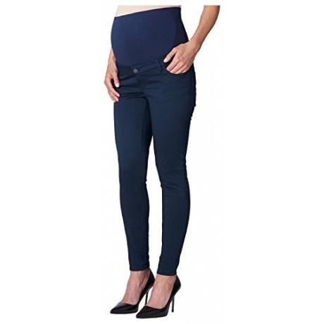 Damen leichte Sommer Chino Umstandshose Pants 5-Pocket Hose (44 (Herstellergröße: 44/36), Blau (Navy