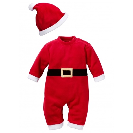 Baby Weihnachtsmann Overall + Mütze