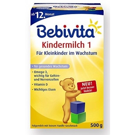 Bebivita Kindermilch 1 - ab dem 1. Jahr, 4er Pack (4 x 500g)