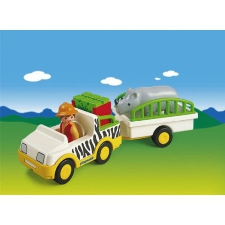 Playmobil 1-2-3 Safari-Fahrzeug/Nashorn