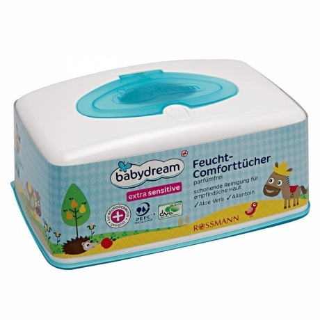 Extra sensitive Feucht-Comforttücher Box