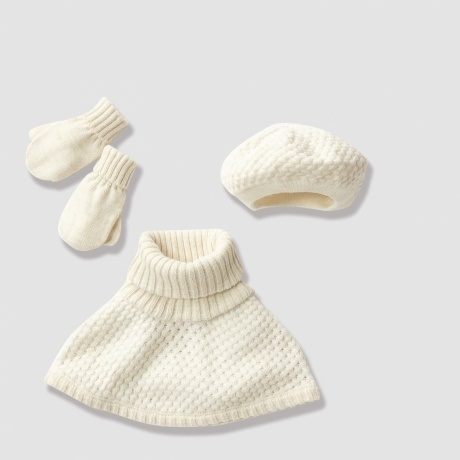 Mädchen Set: Rundschal, Mütze, Handschuhe