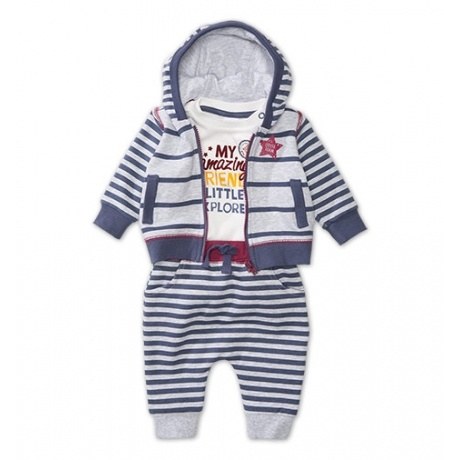 Baby Erstlingsoutfit in weiss / blau