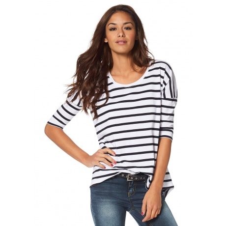 Oversize-Shirt mit hintem abgerundetem Saum