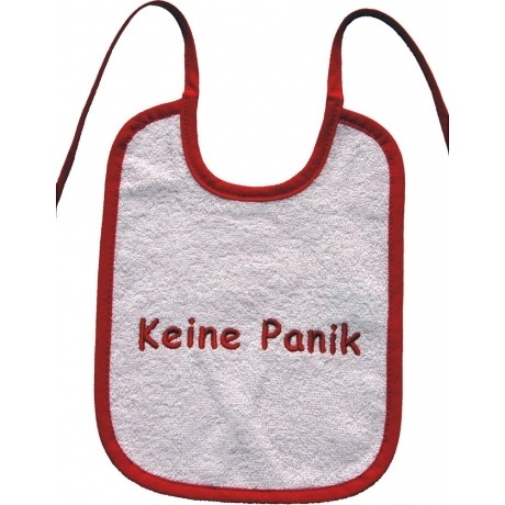 Bindelätzchen "Keine Panik"