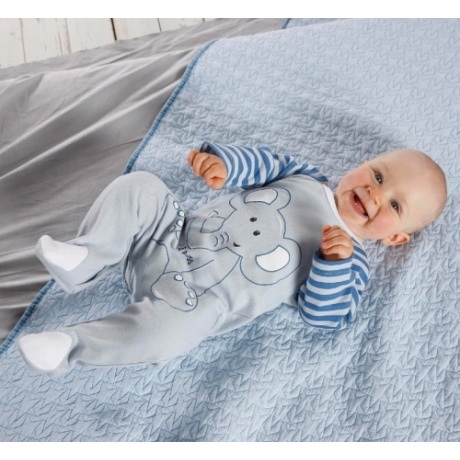 Mittelblauer Strampler für Babys