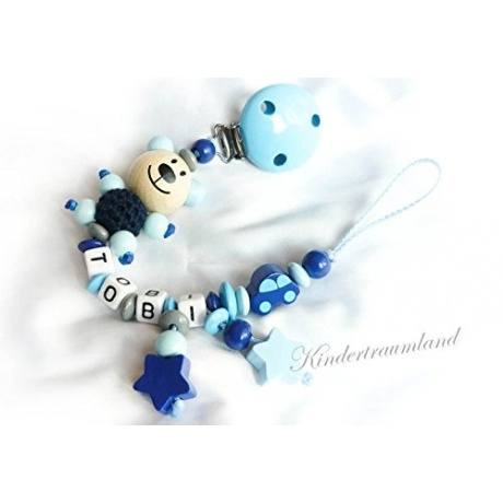 Schnullerkette Teddy mit Namen