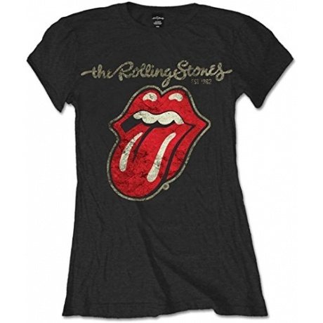 Rolling Stones Damen T-Shirt Plastered Tongue