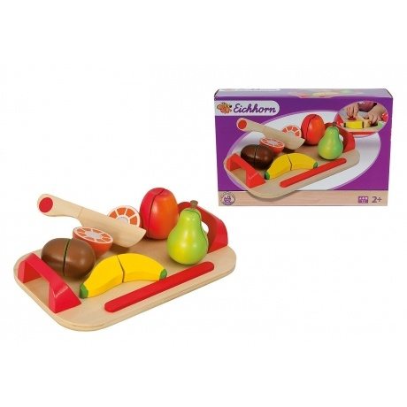 100003721 - Schneidebretter, Set mit Früchten, 12-teilig - 26x16,5 cm - Schneideobst aus Holz mit Kl