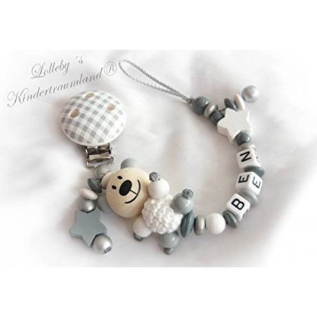 Schnullerkette Teddy mit Namen