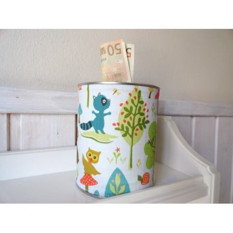 Spardose mit Stoffbezug