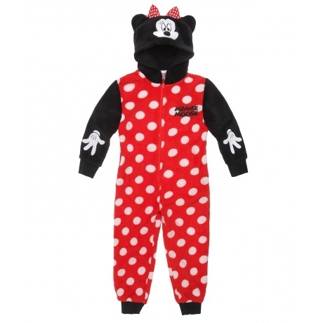 Disney Minnie Jumpsuit für Mädchen aus 100 % Polyester Kapuze: 100% Baumwolle