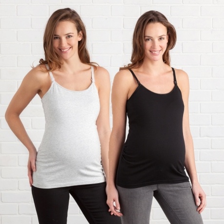 2er-Pack Still-Tops mit schmalen Trägern