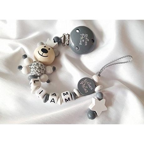 Schnullerkette Teddy mit Namen