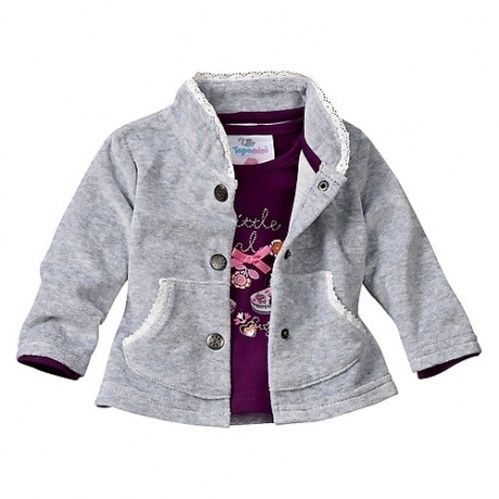 Baby-Langarmshirt und Strickjacke