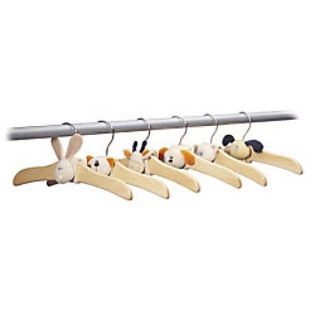 Kleiderbügel-Set mit Stofftieren