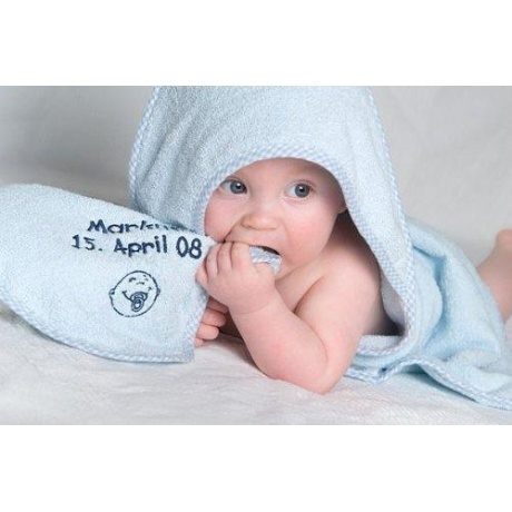 Kapuzenhandtuch mit Namen & Geburtsdatum Ihres Kindes