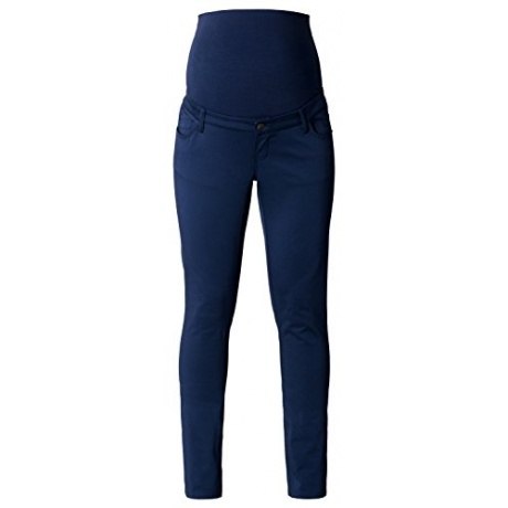 Damen leichte Sommer Chino Umstandshose Pants 5-Pocket Hose (44 (Herstellergröße: 44/36), Blau (Navy