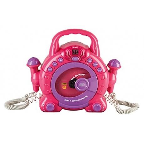 40105 - Kinder CD Player SING A LONG mit 2 Mikrophonen und LED Display, pink 40105 - Kinder CD Player SING A LONG mit 2 Mikrophonen und LED Display, pink