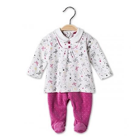 Baby Overall in weiss / pink