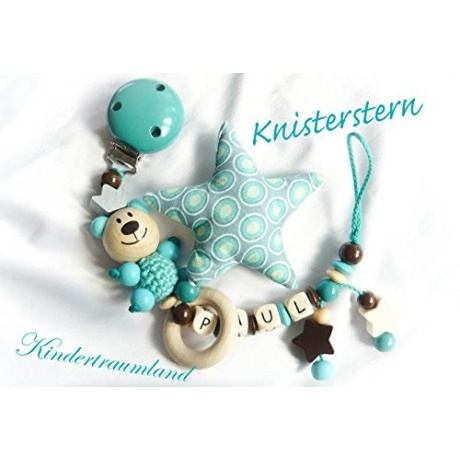 Schnullerkette Teddy mit Namen