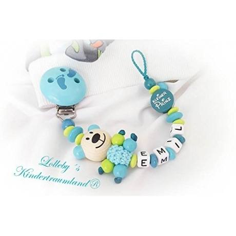 Schnullerkette Teddy mit Namen