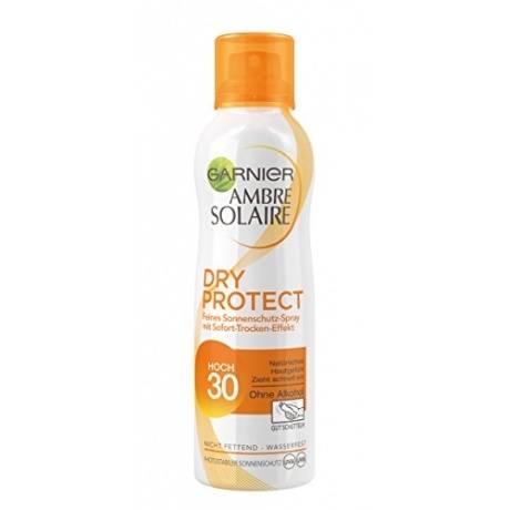 Ambre Solaire Sonnenschutz Spray Dry Protect / Sonnenspray wasserfest, fettet und klebt nicht / LSF