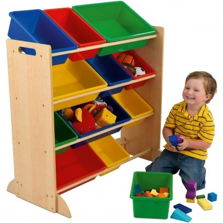 12-Boxen Regal natur, bunt 12-Boxen Regal natur, bunt