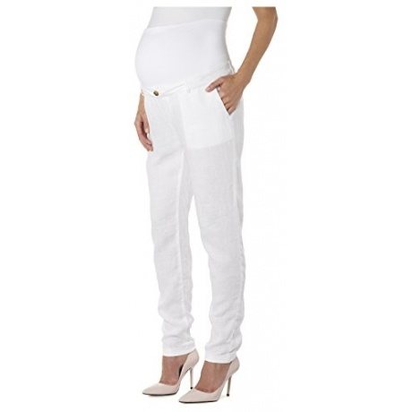 Damen Relaxed Umstandshose Pants OTB loose Jean, Gr. 44 (Herstellergröße: XXL), Weiß (White C001)