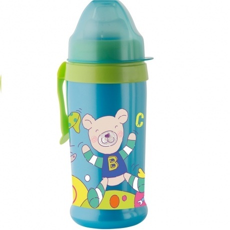 Trinkflasche mit Silikonaufsatz Trinkflasche mit Silikonaufsatz