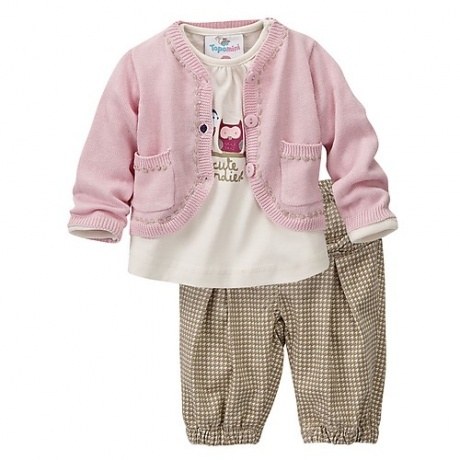 Baby-Strickjacke, Langarmshirt und Hose