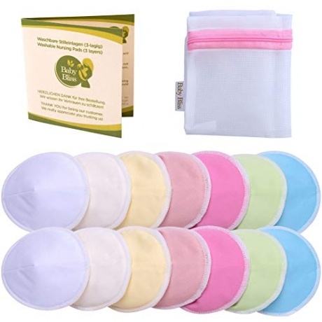 Waschbare Stilleinlagen, Bambus, Konturiert (14er-Pack), Mehrfarbig, 12cm Waschbare Stilleinlagen, Bambus, Konturiert (14er-Pack), Mehrfarbig, 12cm