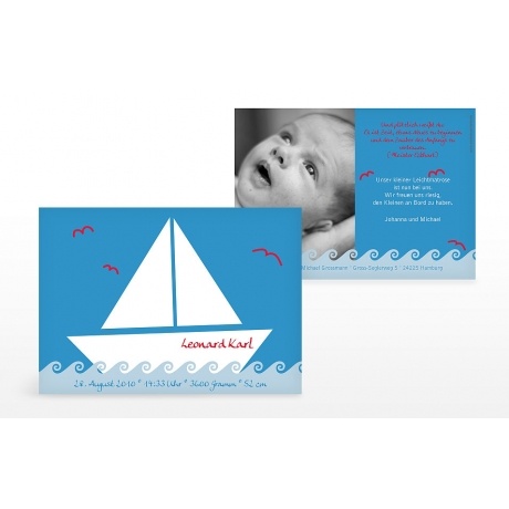 Einladungskarte "Segelboot"