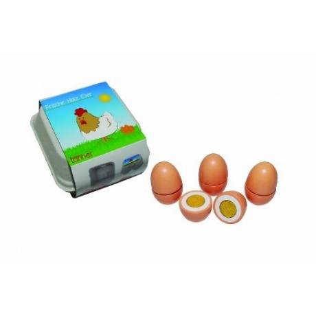 Tanner 0957.6 - Holzspielzeug, 4 Eier zum Schneiden im Karton