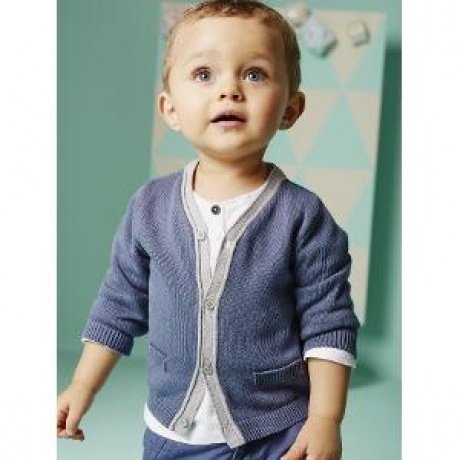 Baby Strickjacke, V-Ausschnitt, Jungen