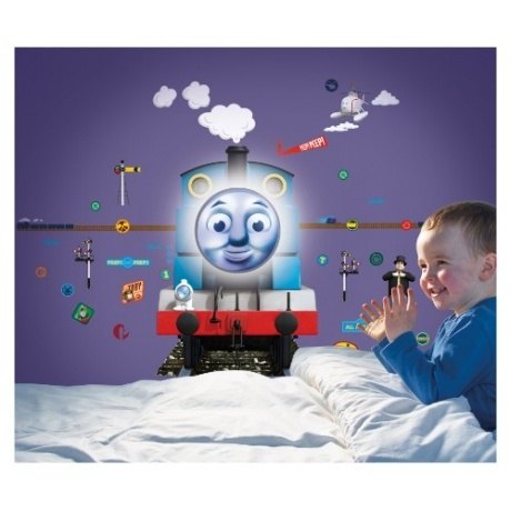 Wandlampe mit Wandstickern " Thomas und seine Freunde"