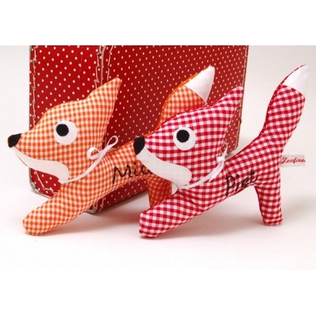 Greifling Fuchs mit Rassel und Namen