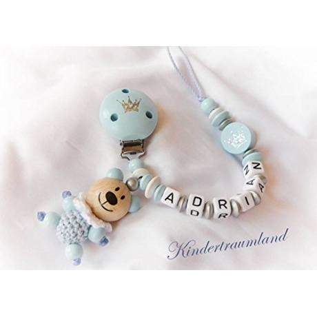Schnullerkette Teddy mit Namen