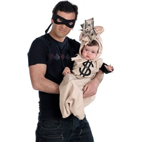 Kostüm Babysack Dollar mit Maske