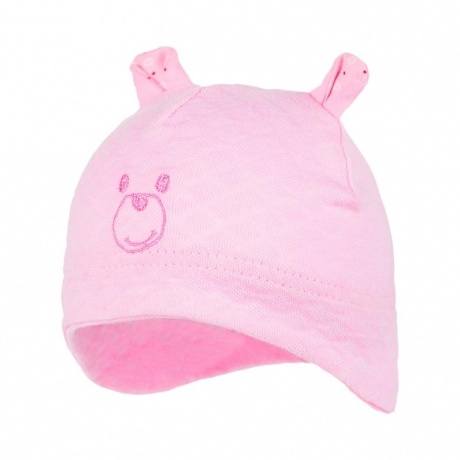Erstlingsmütze mit Ohren rosa Erstlingsmütze mit Ohren rosa