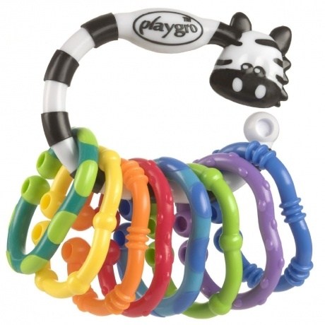 Beißring-Rasselkette "Zebra"