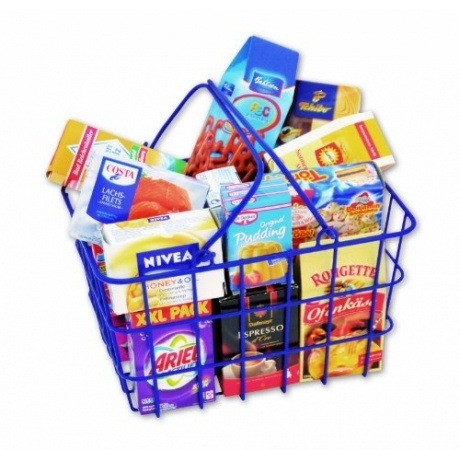 Tanner 4050 - Metall-Gitterkorb mit Kaufladenartikel