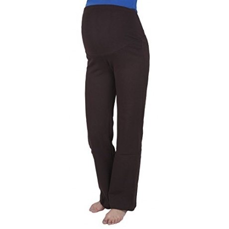 Schwangerschaftshose / Yogahose mit extra Bauch-Panel / Umstandsmode (XXL, Schwarz)
