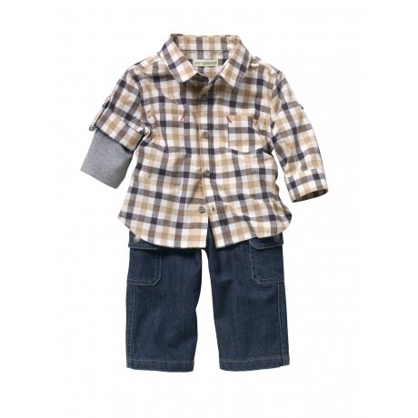 Jungen-Set aus Jeans und Karohemd