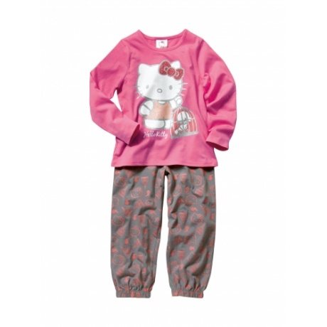 Mädchenpyjama Hello Kitty Pink/Grau