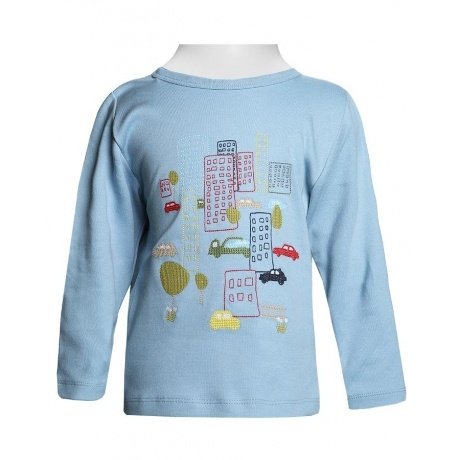 Langarmshirt mit Stick-Stadt