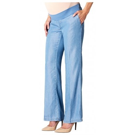 Damen Chino Umstandshose D8C108, Gr. 44 (Herstellergröße: 44/32), Blau (Stonewash 930)