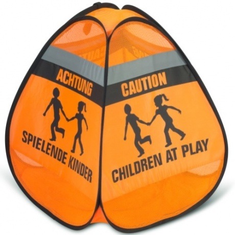 Straßenwarnschild  "Spielende Kinder"